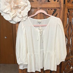 Tie-Front  Blouse Size L